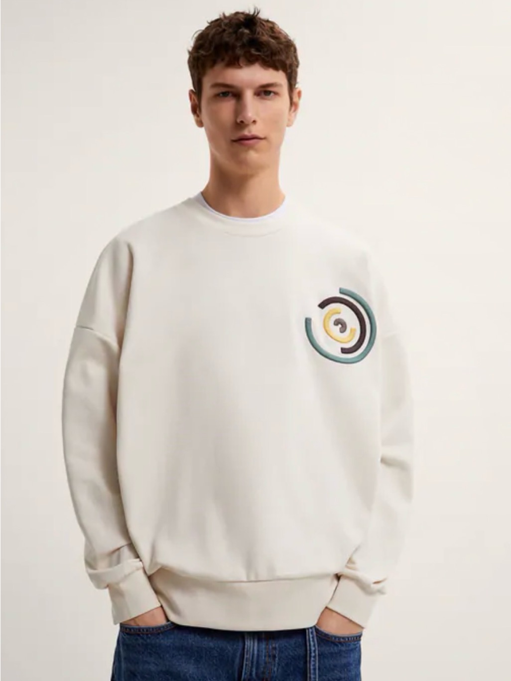 Zara Embroidered Crewneck Sweatshirt Size Xl